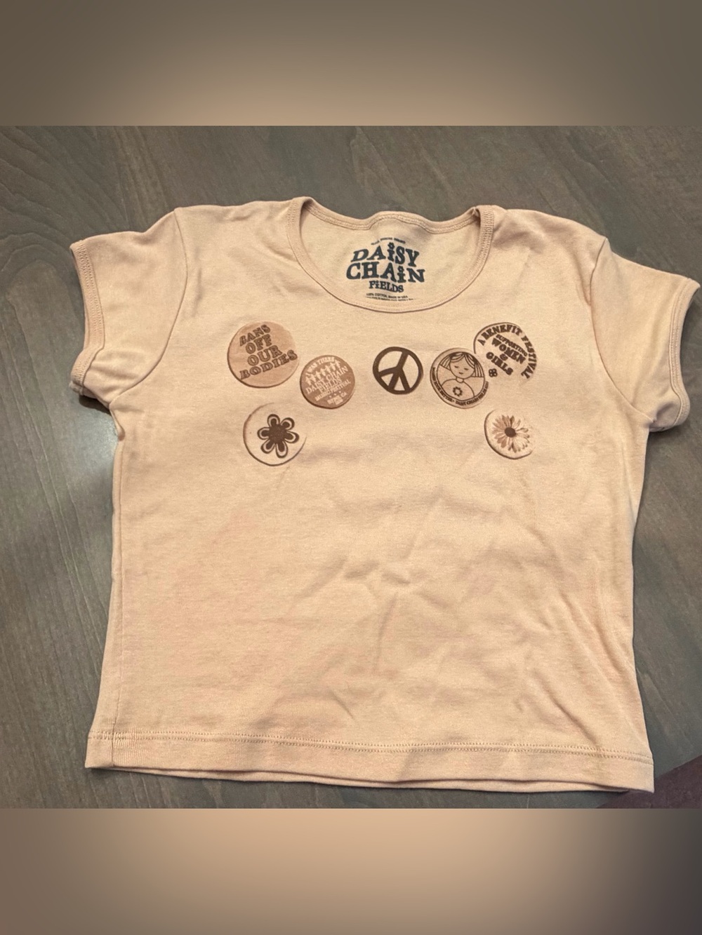 Daisy Chain Fields Button Baby Tee
